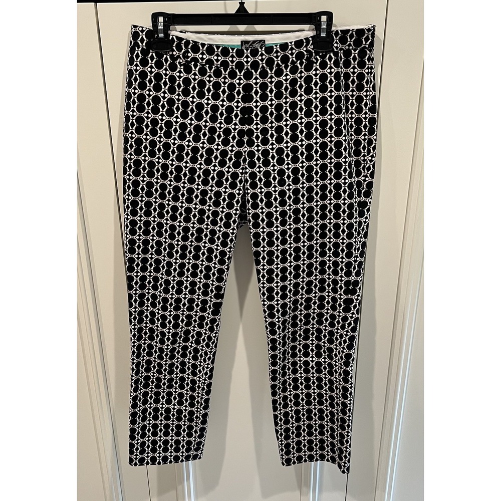 Lord & Taylor Women's Geometric Print Crop Ankle Pants Size 8 Preppy‎ Designer